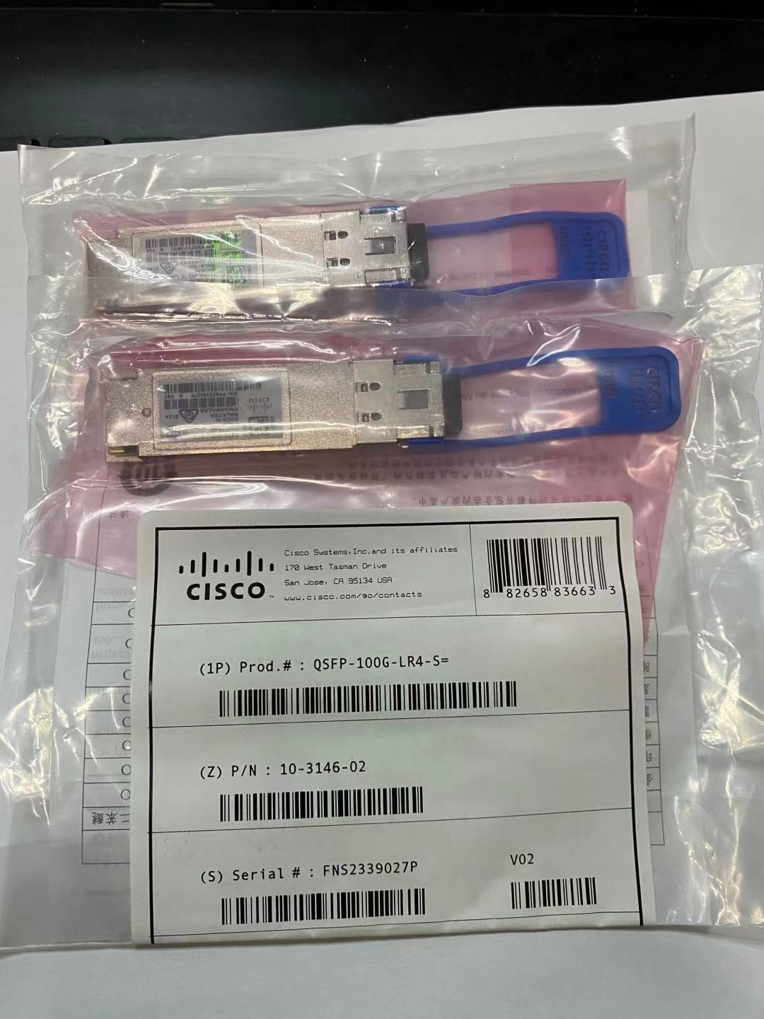 思科 CISCO QSFP-100G-LR4-S= 光纖模塊