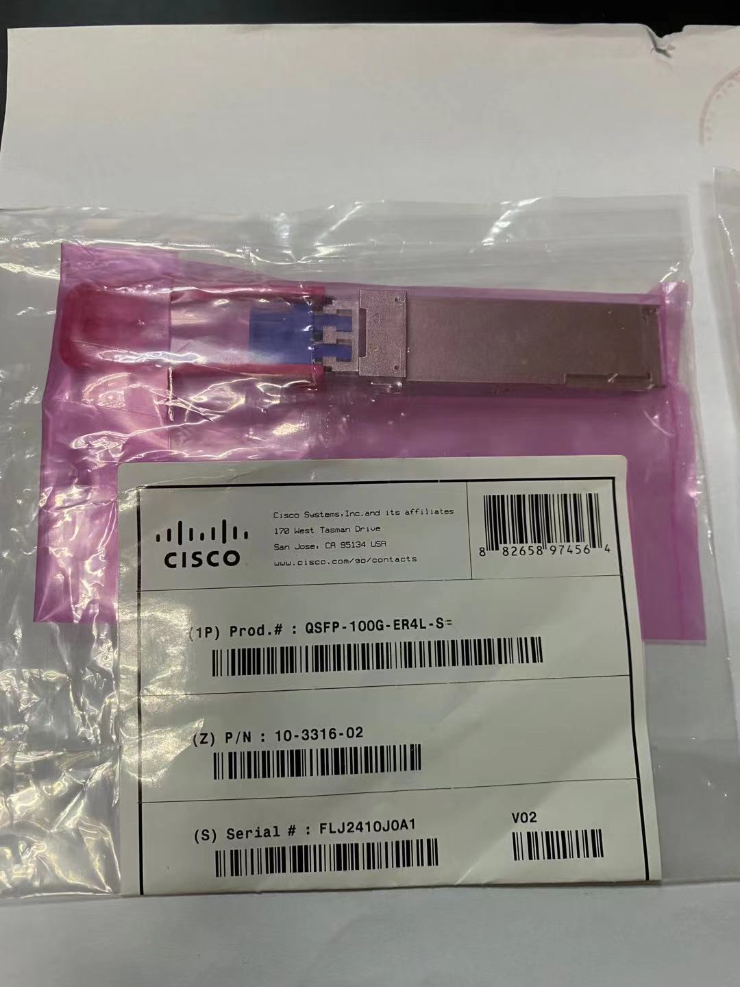 思科 Cisco QSFP-100G-ER4L-S= 光纖模塊